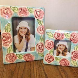 Set of 2 Ceramic Photo Frames Vintage NWOT